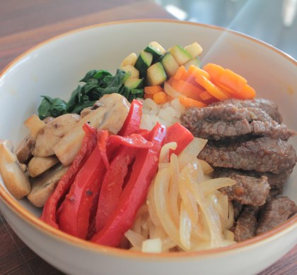 Bibimbap 비빔밥 Mixed Rice with Vegetables and Meet
