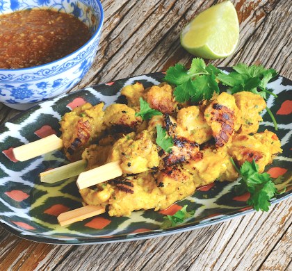 Satay Ayam - Chicken Skewers with Peanut Sauce 